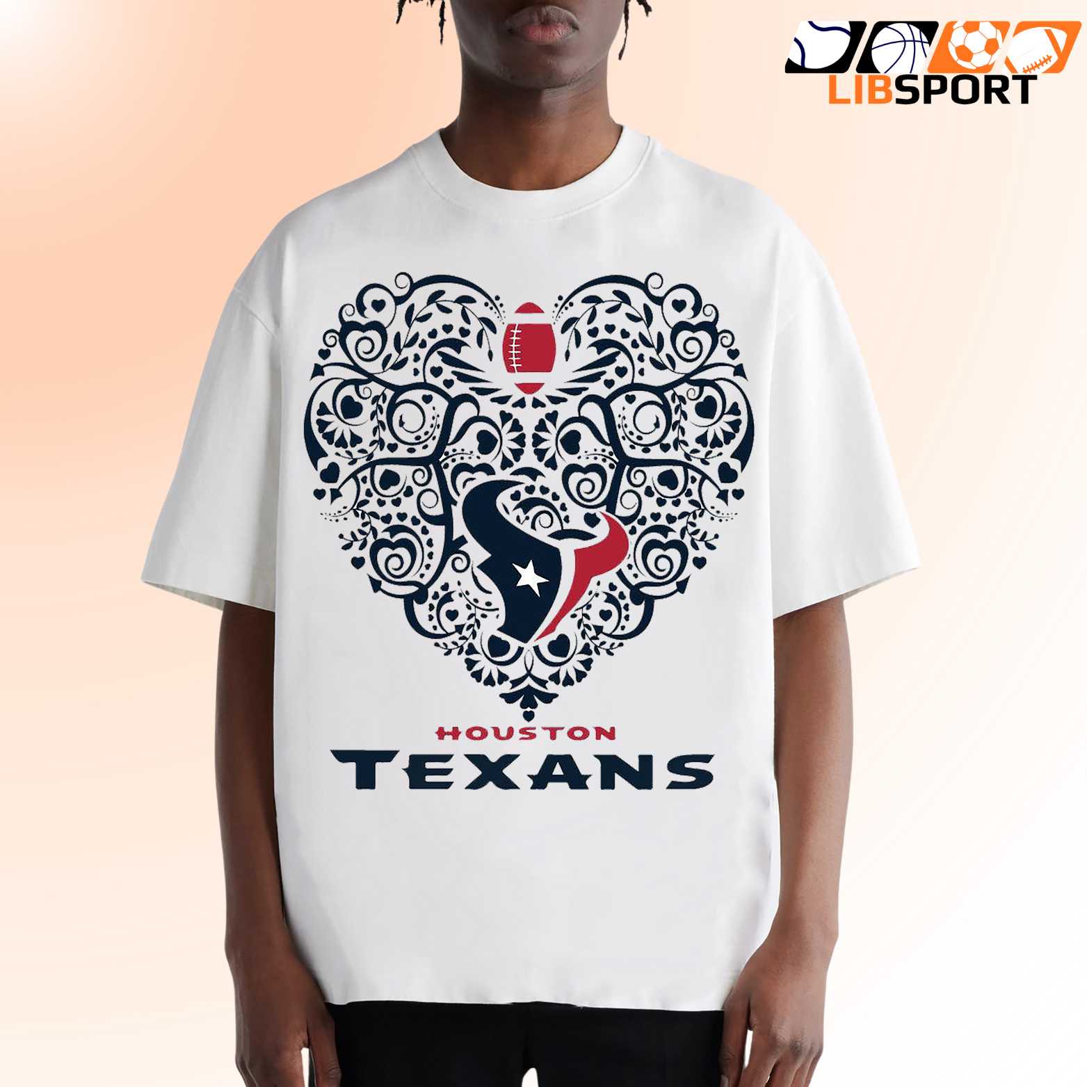 Houston Texans Heart T Shirt, Unisex Nfl Fan Shirt